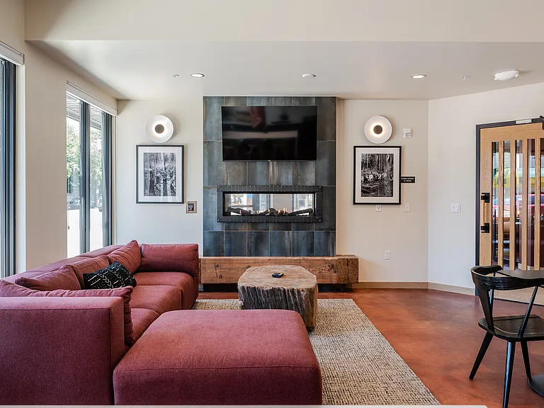 Resident Lounge with Fireplace & Television