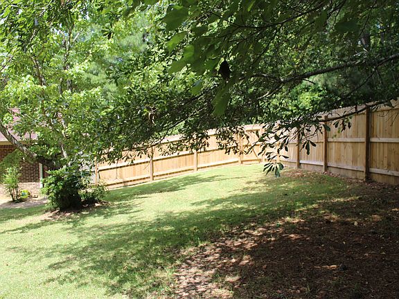 Fenced backyard