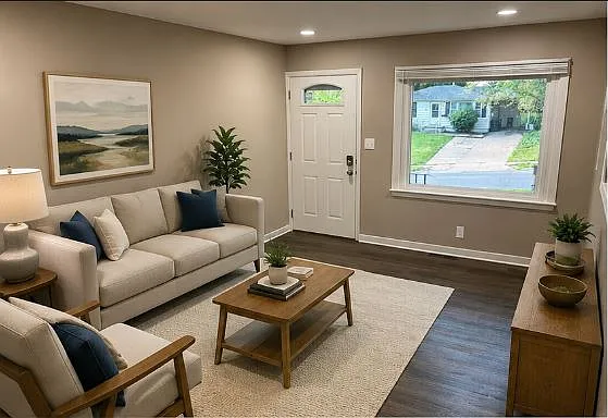 Livingin room staged