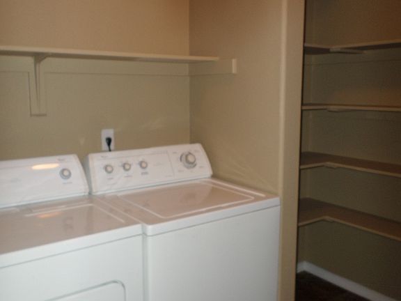 large storage in the laundry room