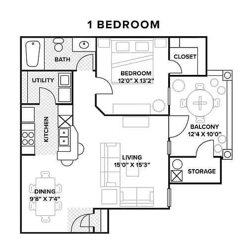 Floor plan 1 Bedroom