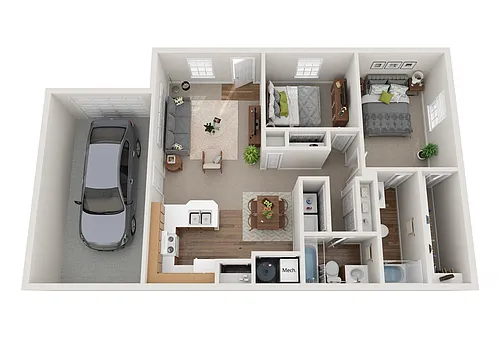 Floor plan 2 Bedrooms, 2 Bathrooms