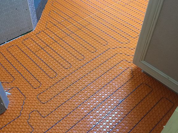 Master bath heat fl b/4 tile