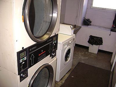 Coin laundry on both floors