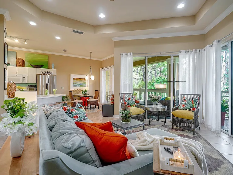 Living Room with full wall of windows