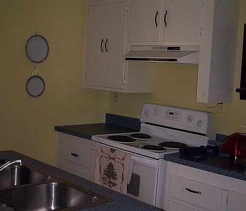 Kitchen view of stove over Island