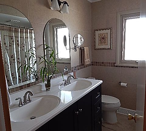 Dual bowl vanity, comfort hi