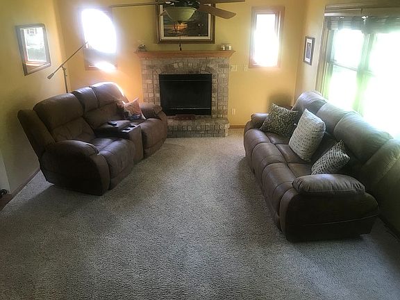 Family room with fireplace.