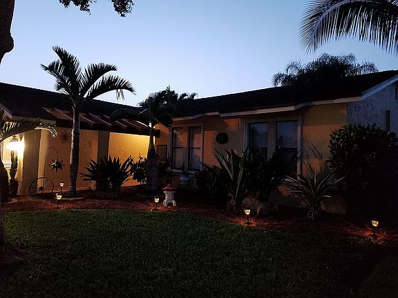 Front elevation at night