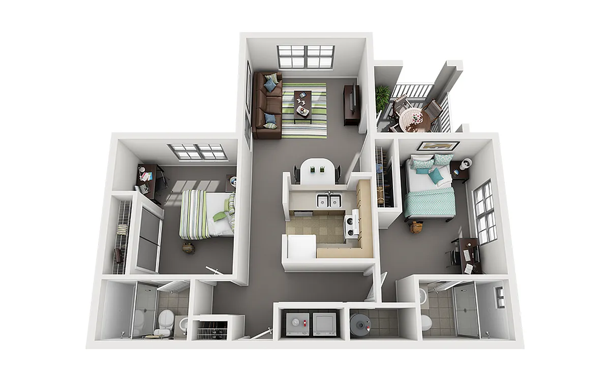 Floor plan 2x2 Split Flooring