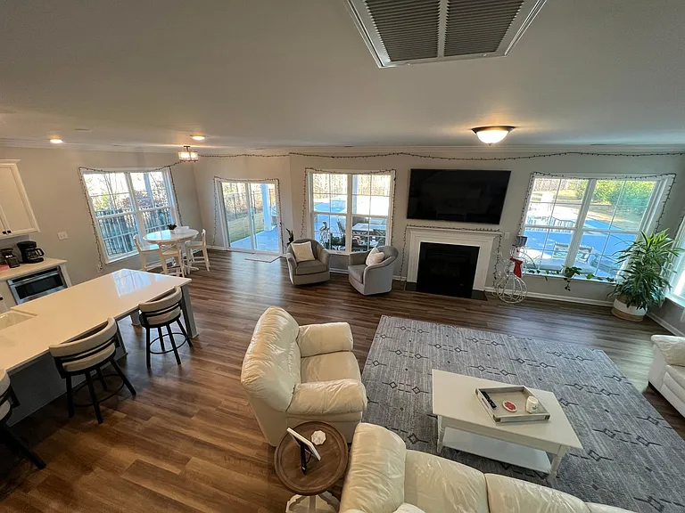 Family room with gas fireplace