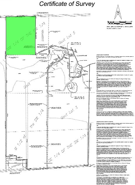 "Green" shows area of land
