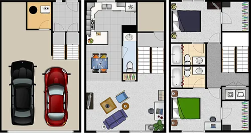 Floor plan Two Bedroom Townhomes