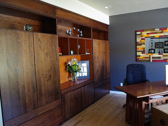 Office w/ custom cabinets