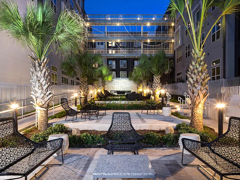 Spend time outdoors in the courtyard, with comfortable seating perfect for soaking in the atmosphere.
