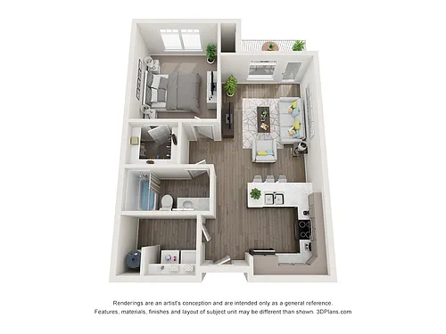 Floor plan 1-bedroom