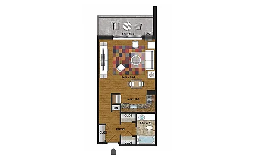 Floor plan Dupont 3513 - Studio