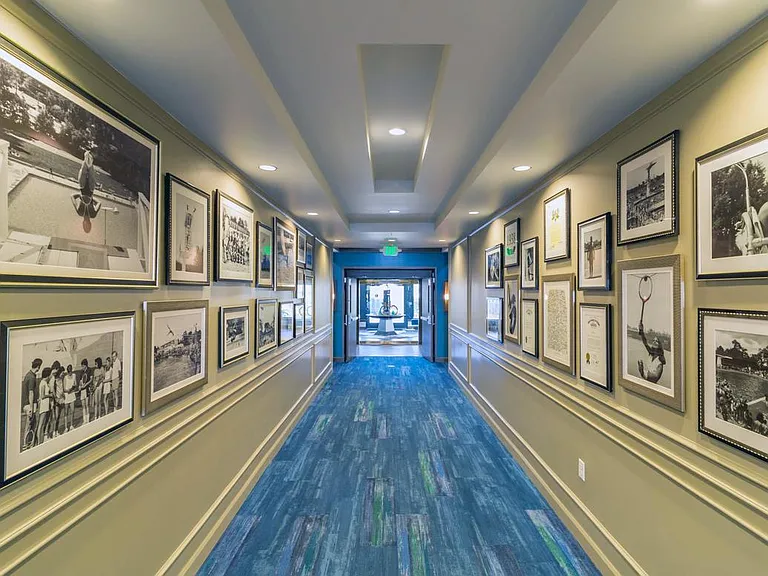 Main hallway featuring historical, commemorative photos of the Clintonville pool.