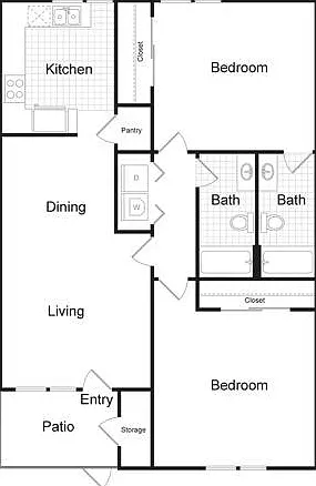 D1 | 2x2 | 1076 sq ft D1 | 2x2 | 1076 sq ft