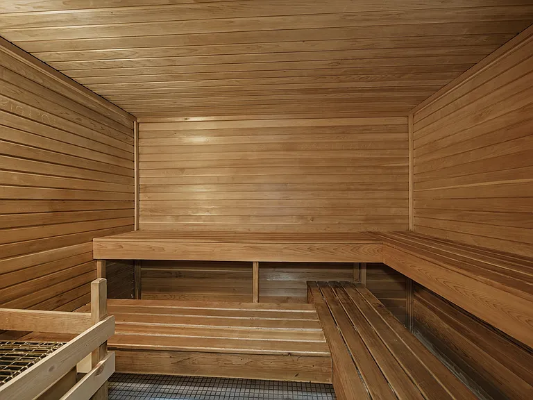 Beautiful dry sauna room at Franklin River Apartments