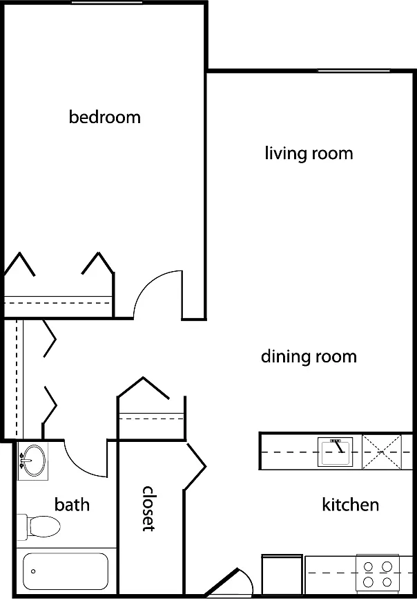 Floor plan One-Bedroom