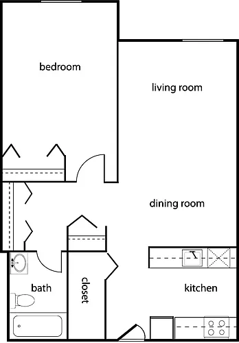Floor plan One-Bedroom