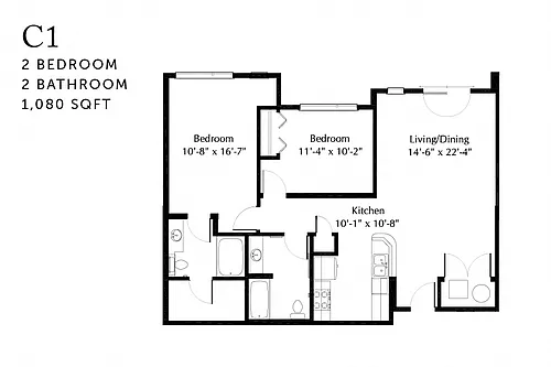 Floor plan C1 Two Bedroom