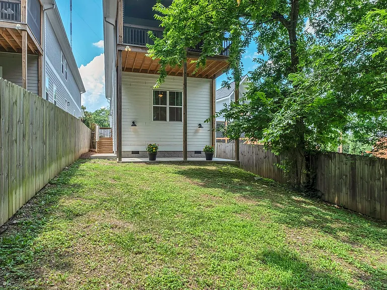 Large fenced backyard