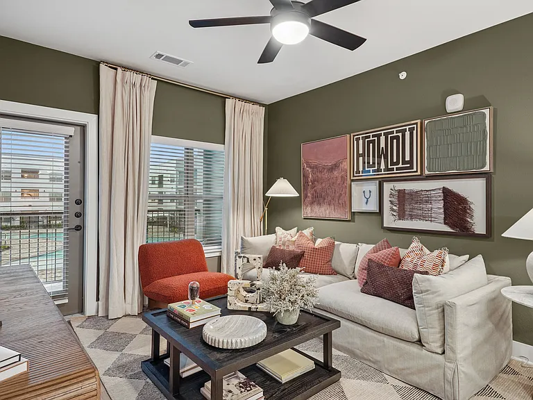 Spacious Living Room with Balcony/Patio Access