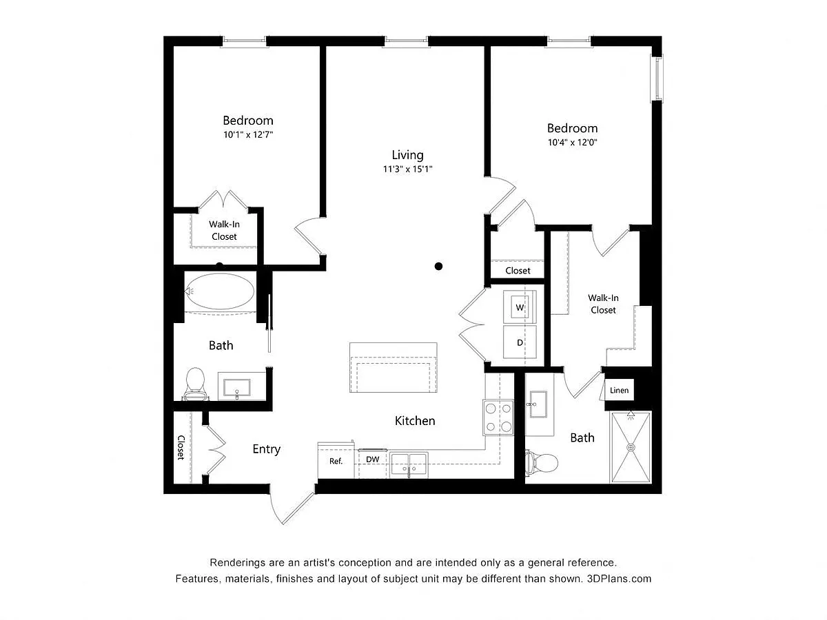 Floor plan Two Bedroom - 2N