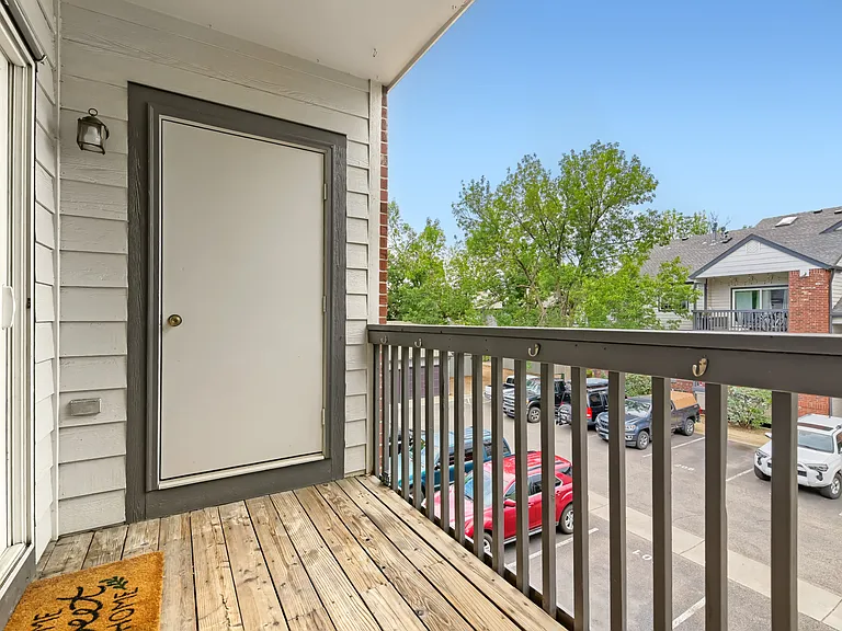 Covered Balcony with Storage Closet