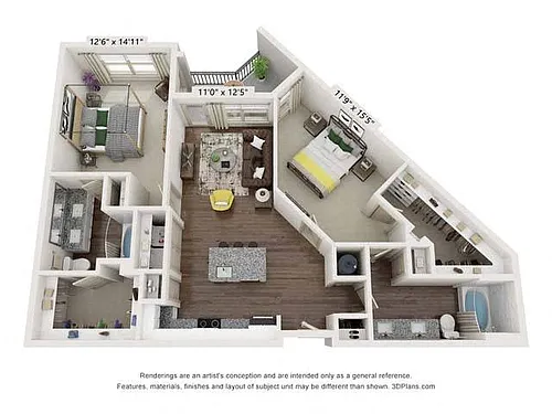 Floor plan Two-Bedroom (B3)