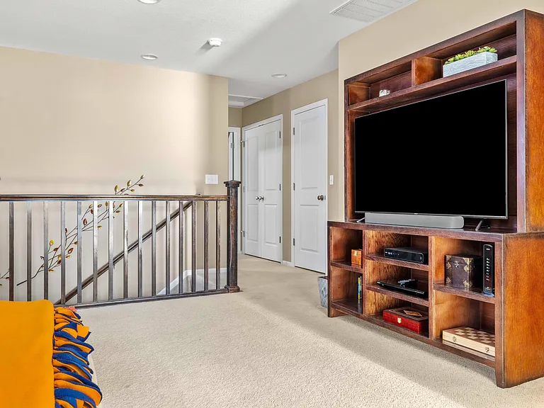 Upstairs oversized loft with large couch