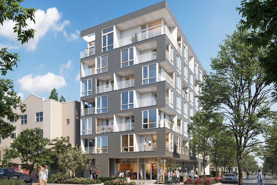 Experience the modern elegance of Anker Ballard, featuring a stylish exterior and prime location in the vibrant Ballard neighborhood.