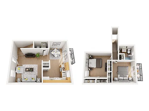 Floor plan Westwood - 2 Bedroom Townhome
