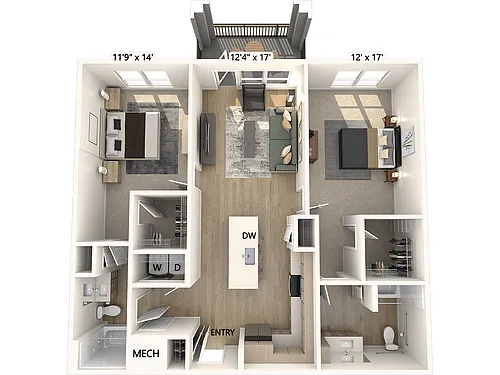Floor plan B2-1259sf-539