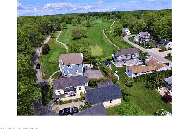 Subject home, yellow, showing proximity to Webhannet Golf Course