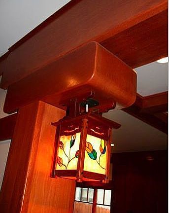 Stained Glass and Mahogany Lantern