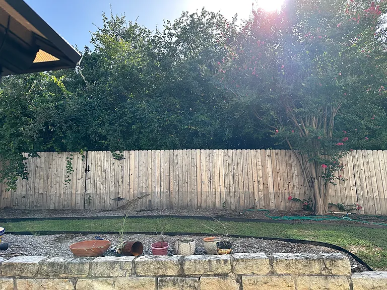 backyard facing greenbelt