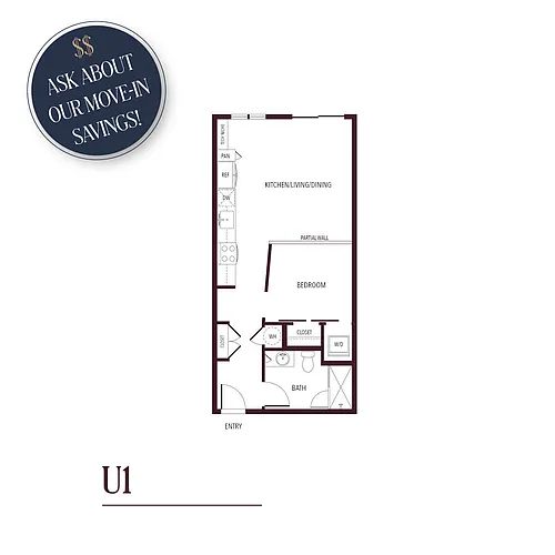 Floor plan U1 - ASK ABOUT OUR MOVE-IN SAVINGS!!