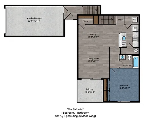 Floor plan The Baldwin with Garage
