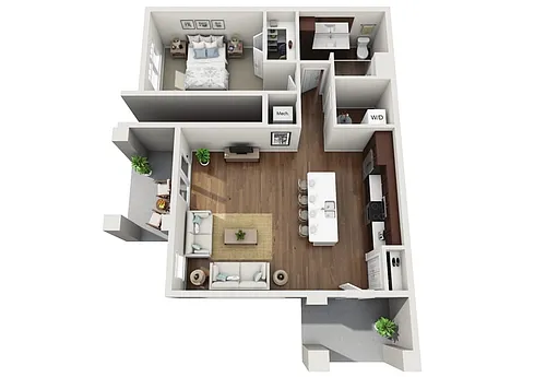 Floor plan 1K