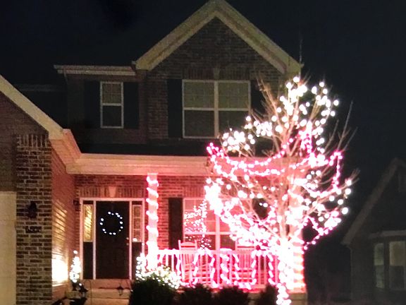 Our home at Christmas time.