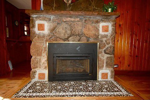 Stone Fireplace w/Gas Insert