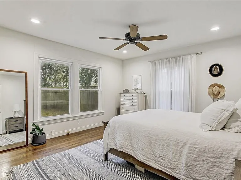 Large Primary Bedroom, Pictured with Queen Sized Bed (Large enough room to fit a king)