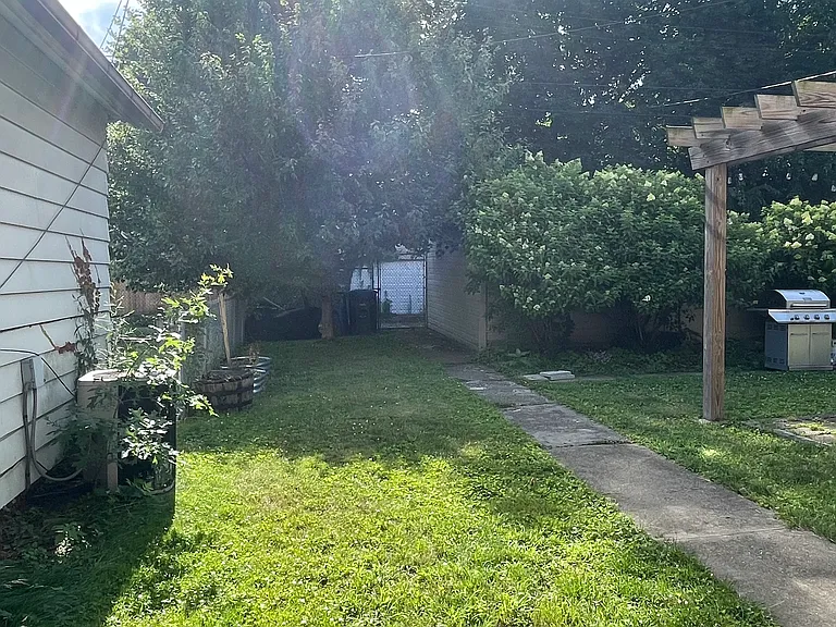 Fenced in backyard