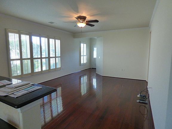 view of living room to front door