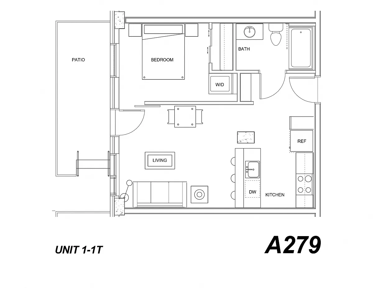 Floor plan One Bed One Bath T
