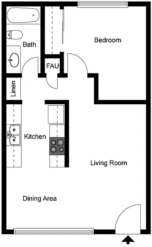 Floor plan 1 Bedroom 1 Bath
