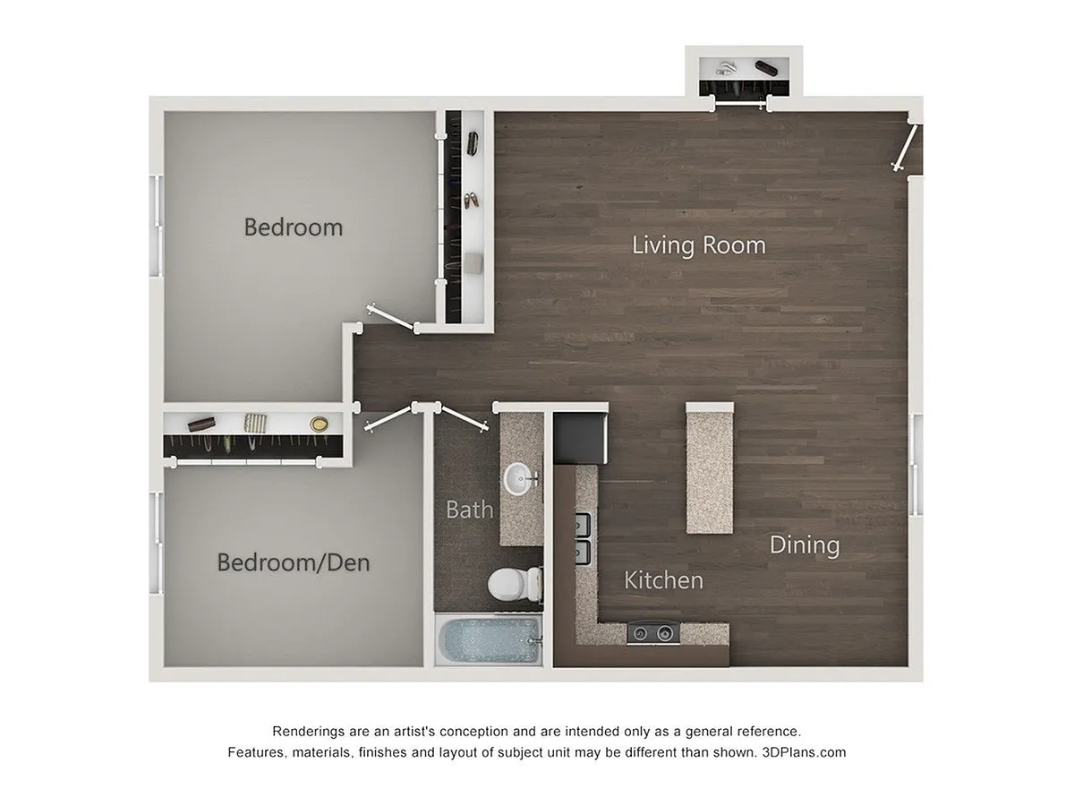 Floor plan 2x1A - Evanston